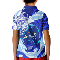 Chuuk Micronesian Roots Kid Polo Shirt Polynesian Tribal Pattern Hibiscus Flower And Stingray Art TS04 - Polynesian Pride