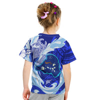 Chuuk Micronesian Roots Kid T Shirt Polynesian Tribal Pattern Hibiscus Flower And Stingray Art TS04 - Polynesian Pride
