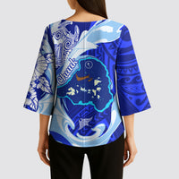 Chuuk Micronesian Roots Kimono Sleeve Blouse Polynesian Tribal Pattern Hibiscus Flower And Stingray Art TS04 - Polynesian Pride