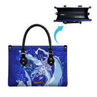 Chuuk Micronesian Roots Leather Bag Polynesian Tribal Pattern Hibiscus Flower And Stingray Art TS04 - Polynesian Pride