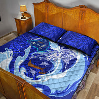Chuuk Micronesian Roots Quilt Bed Set Polynesian Tribal Pattern Hibiscus Flower And Stingray Art TS04 - Polynesian Pride