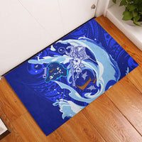 Chuuk Micronesian Roots Rubber Doormat Polynesian Tribal Pattern Hibiscus Flower And Stingray Art TS04 - Polynesian Pride