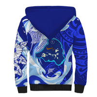 Chuuk Micronesian Roots Sherpa Hoodie Polynesian Tribal Pattern Hibiscus Flower And Stingray Art TS04 - Polynesian Pride