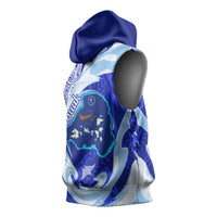 Chuuk Micronesian Roots Sleeveless Hoodie Polynesian Tribal Pattern Hibiscus Flower And Stingray Art TS04 - Polynesian Pride