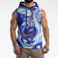 Chuuk Micronesian Roots Sleeveless Hoodie Polynesian Tribal Pattern Hibiscus Flower And Stingray Art TS04 - Polynesian Pride