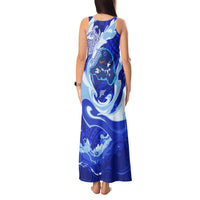 Chuuk Micronesian Roots Tank Maxi Dress Polynesian Tribal Pattern Hibiscus Flower And Stingray Art TS04 - Polynesian Pride