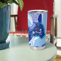Chuuk Micronesian Roots Tumbler Cup Polynesian Tribal Pattern Hibiscus Flower And Stingray Art TS04 - Polynesian Pride