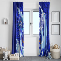 Chuuk Micronesian Roots Window Curtain Polynesian Tribal Pattern Hibiscus Flower And Stingray Art TS04 - Polynesian Pride