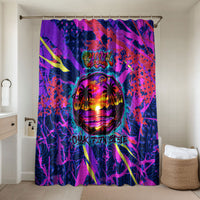 Chuuk Tropical Sunset Coordinates Bathroom Set Neon Graffiti Polynesian Tribal