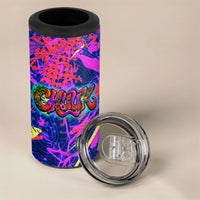 Chuuk Tropical Sunset Coordinates 4 in 1 Can Cooler Tumbler Neon Graffiti Polynesian Tribal TS04 - Polynesian Pride