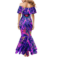 Chuuk Tropical Sunset Coordinates Mermaid Dress Neon Graffiti Polynesian Tribal TS04 - Polynesian Pride