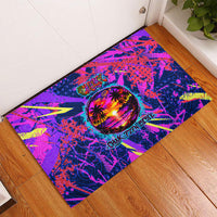 Chuuk Tropical Sunset Coordinates Rubber Doormat Neon Graffiti Polynesian Tribal