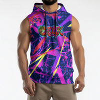 Chuuk Tropical Sunset Coordinates Sleeveless Hoodie Neon Graffiti Polynesian Tribal TS04 - Polynesian Pride
