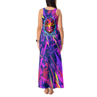 Chuuk Tropical Sunset Coordinates Tank Maxi Dress Neon Graffiti Polynesian Tribal TS04 - Polynesian Pride