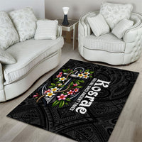 Kosrae Nautical Heritage Area Rug Polynesian Tribal Anchor With Plumeria Tropical Art TS04 - Polynesian Pride