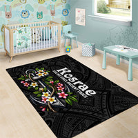 Kosrae Nautical Heritage Area Rug Polynesian Tribal Anchor With Plumeria Tropical Art TS04 - Polynesian Pride