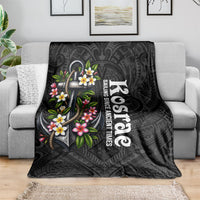 Kosrae Nautical Heritage Blanket Polynesian Tribal Anchor With Plumeria Tropical Art TS04 - Polynesian Pride