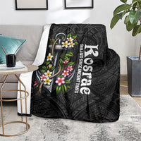 Kosrae Nautical Heritage Blanket Polynesian Tribal Anchor With Plumeria Tropical Art TS04 - Polynesian Pride
