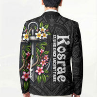 Kosrae Nautical Heritage Blazer Polynesian Tribal Anchor With Plumeria Tropical Art TS04 - Polynesian Pride