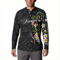 Kosrae Nautical Heritage Button Sweatshirt Polynesian Tribal Anchor With Plumeria Tropical Art TS04 - Polynesian Pride