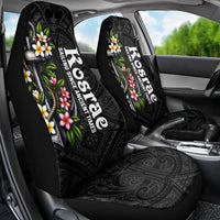 Kosrae Nautical Heritage Car Seat Cover Polynesian Tribal Anchor With Plumeria Tropical Art