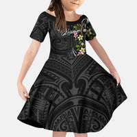 Kosrae Nautical Heritage Family Matching Mermaid Dress and Hawaiian Shirt Polynesian Tribal Anchor With Plumeria Tropical Art