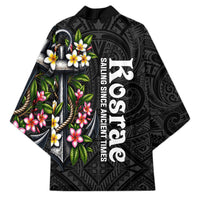 Kosrae Nautical Heritage Kimono Polynesian Tribal Anchor With Plumeria Tropical Art TS04 - Polynesian Pride