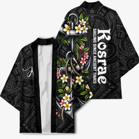Kosrae Nautical Heritage Kimono Polynesian Tribal Anchor With Plumeria Tropical Art TS04 - Polynesian Pride