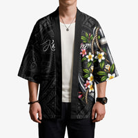 Kosrae Nautical Heritage Kimono Polynesian Tribal Anchor With Plumeria Tropical Art TS04 - Polynesian Pride