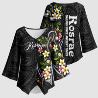 Kosrae Nautical Heritage Kimono Sleeve Blouse Polynesian Tribal Anchor With Plumeria Tropical Art TS04 - Polynesian Pride