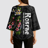 Kosrae Nautical Heritage Kimono Sleeve Blouse Polynesian Tribal Anchor With Plumeria Tropical Art TS04 - Polynesian Pride