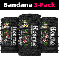 Kosrae Nautical Heritage Neck Gaiter Polynesian Tribal Anchor With Plumeria Tropical Art TS04 package One Size: 25*50cm Black Grey - Polynesian Pride