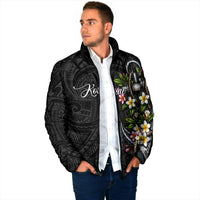 Kosrae Nautical Heritage Padded Jacket Polynesian Tribal Anchor With Plumeria Tropical Art TS04 - Polynesian Pride