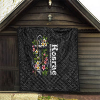 Kosrae Nautical Heritage Quilt Polynesian Tribal Anchor With Plumeria Tropical Art TS04 - Polynesian Pride