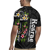 Kosrae Nautical Heritage Rugby Jersey Polynesian Tribal Anchor With Plumeria Tropical Art TS04 - Polynesian Pride