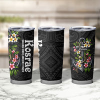 Kosrae Nautical Heritage Tumbler Cup Polynesian Tribal Anchor With Plumeria Tropical Art TS04 - Polynesian Pride