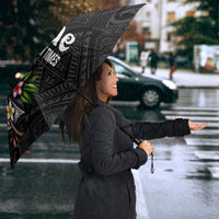 Kosrae Nautical Heritage Umbrella Polynesian Tribal Anchor With Plumeria Tropical Art TS04 - Polynesian Pride