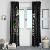 Kosrae Nautical Heritage Window Curtain Polynesian Tribal Anchor With Plumeria Tropical Art TS04 - Polynesian Pride