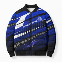 Kosrae Deep Sea Scuba Diving Bomber Puffer Jacket Blue Hole Beneath The Surface Coral Reef Graphic Art TS04 Unisex Blue Black - Polynesian Pride