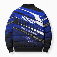 Kosrae Deep Sea Scuba Diving Bomber Puffer Jacket Blue Hole Beneath The Surface Coral Reef Graphic Art TS04 - Polynesian Pride