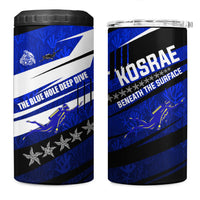 Kosrae Deep Sea Scuba Diving 4 in 1 Can Cooler Tumbler Blue Hole Beneath The Surface Coral Reef Graphic Art TS04 One Size: 16 oz Blue Black - Polynesian Pride