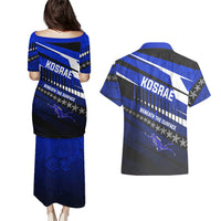 Kosrae Deep Sea Scuba Diving Couples Matching Puletasi and Hawaiian Shirt Blue Hole Beneath The Surface Coral Reef Graphic Art TS04 - Polynesian Pride