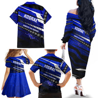 Kosrae Deep Sea Scuba Diving Family Matching Off The Shoulder Long Sleeve Dress and Hawaiian Shirt Blue Hole Beneath The Surface Coral Reef Graphic Art TS04 - Polynesian Pride