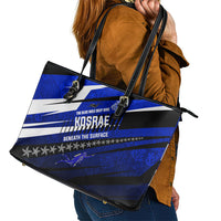 Kosrae Deep Sea Scuba Diving Leather Tote Bag Blue Hole Beneath The Surface Coral Reef Graphic Art TS04 - Polynesian Pride