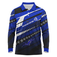 Kosrae Deep Sea Scuba Diving Long Sleeve Polo Shirt Blue Hole Beneath The Surface Coral Reef Graphic Art TS04 Blue Black - Polynesian Pride