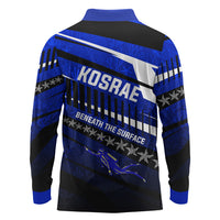 Kosrae Deep Sea Scuba Diving Long Sleeve Polo Shirt Blue Hole Beneath The Surface Coral Reef Graphic Art TS04 - Polynesian Pride
