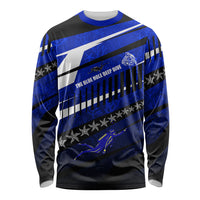 Kosrae Deep Sea Scuba Diving Long Sleeve Shirt Blue Hole Beneath The Surface Coral Reef Graphic Art TS04 Unisex Blue Black - Polynesian Pride
