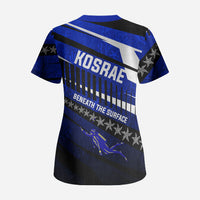 Kosrae Deep Sea Scuba Diving Scrub Top Blue Hole Beneath The Surface Coral Reef Graphic Art TS04 - Polynesian Pride