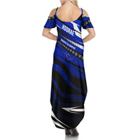 Kosrae Deep Sea Scuba Diving Summer Maxi Dress Blue Hole Beneath The Surface Coral Reef Graphic Art TS04 - Polynesian Pride