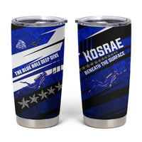 Kosrae Deep Sea Scuba Diving Tumbler Cup Blue Hole Beneath The Surface Coral Reef Graphic Art TS04 Blue Black - Polynesian Pride